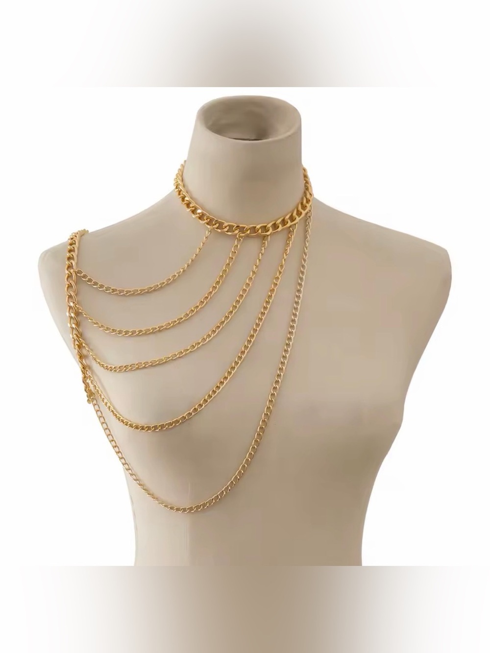 Gold Chain Body Necklace Statement Piece